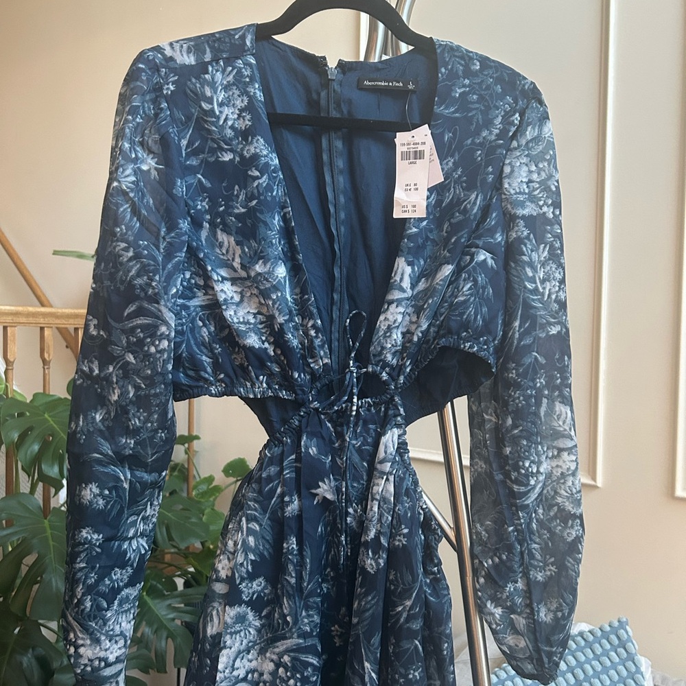 Abercrombie & Fitch Blue Floral Dress - Picture 10 of 12